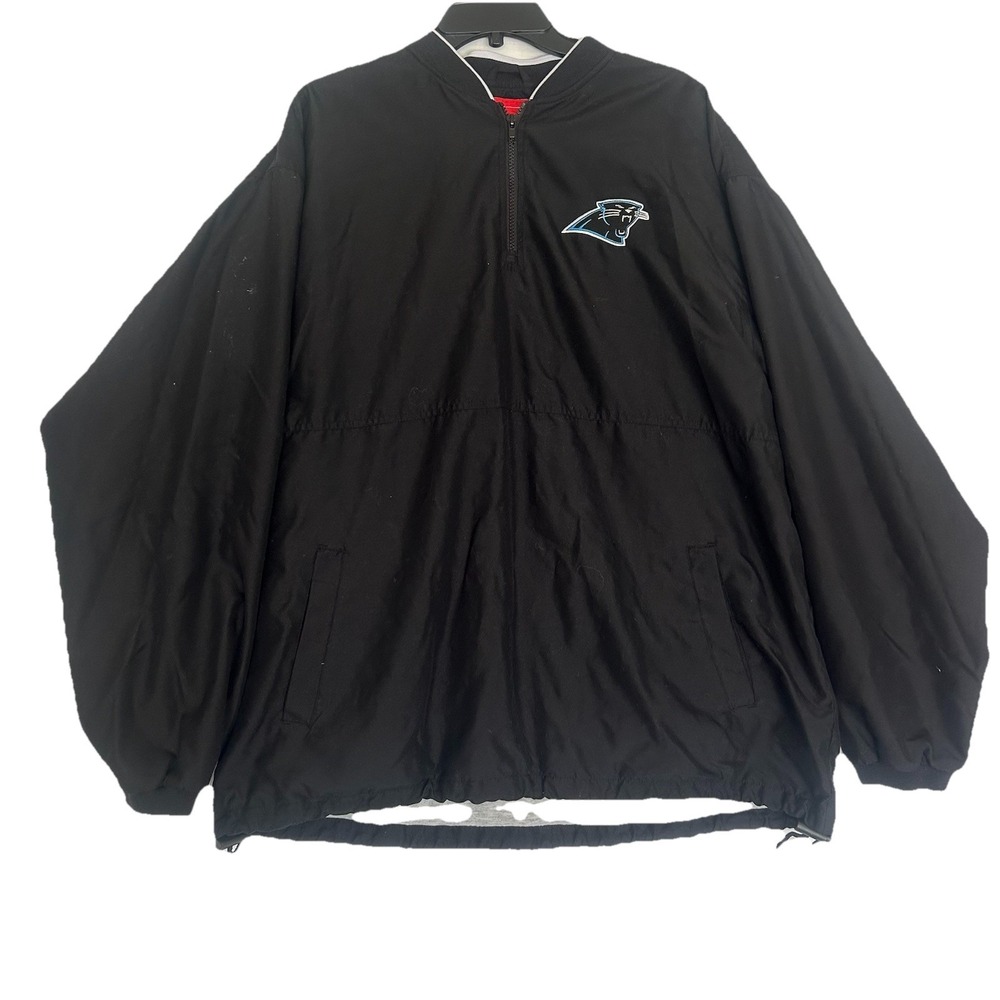 Carolina Panthers NFL Water Repellant  1/4 Zip Jacket Black Men's Size L